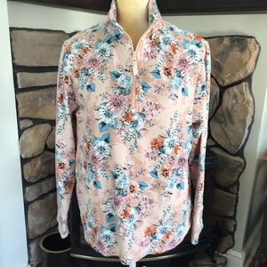 Vera Bradley Floral Long Sleeve Top - Pink and Blue Medium